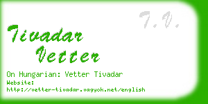 tivadar vetter business card